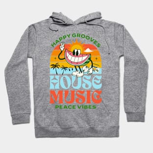 HOUSE MUSIC  - Happy Grooves , Peace Vibes (green/orange/red) Hoodie